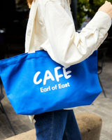 Café Canvas Market Bag — Blue