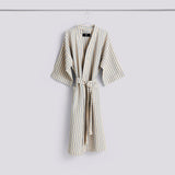 HAY | Waffle Bathrobe - Stripe - Dusty Blue