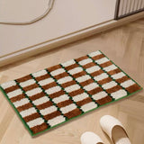 Inspecial Home | Checker Bath Rug Absorbent Mat - Brown