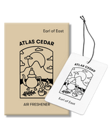 Atlas Cedar Air Freshener by Earl of East in recyclable card packaging