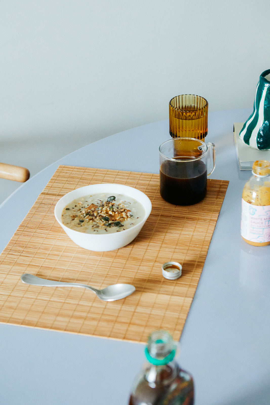 Earl of East sweet and salty miso pear porridge recipe with Nojo white miso sauce