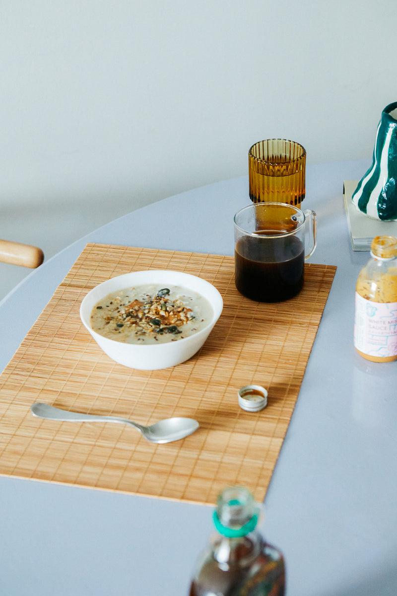 Earl of East sweet and salty miso pear porridge recipe with Nojo white miso sauce