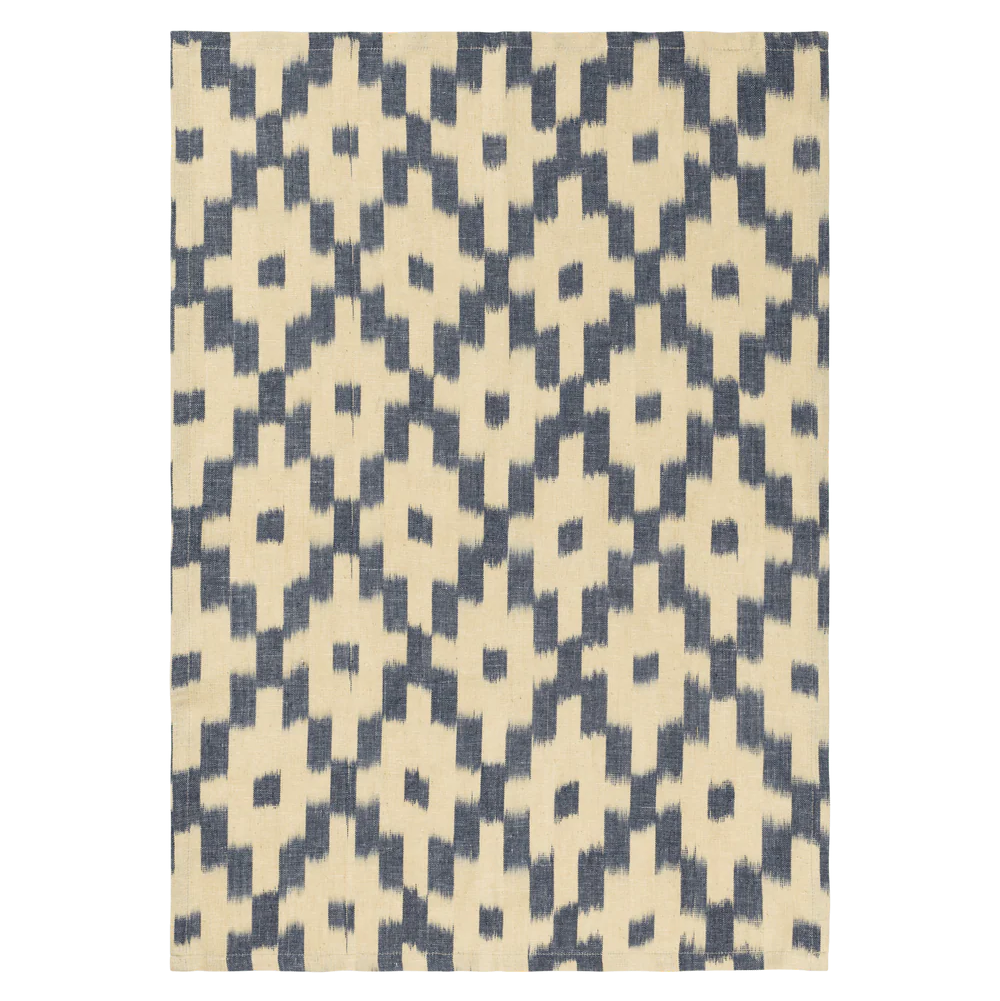 Ikat Tea Towel, Ink Blue/Off-White by ferm LIVING