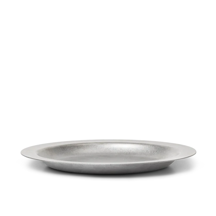 Tumbled Plate, Stainless Steel by ferm LIVING