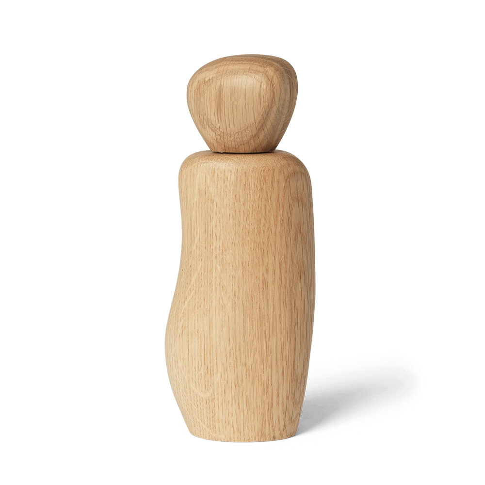 Wooden Pebble Grinder for Salt & Pepper, Light Wood by ferm LIVING