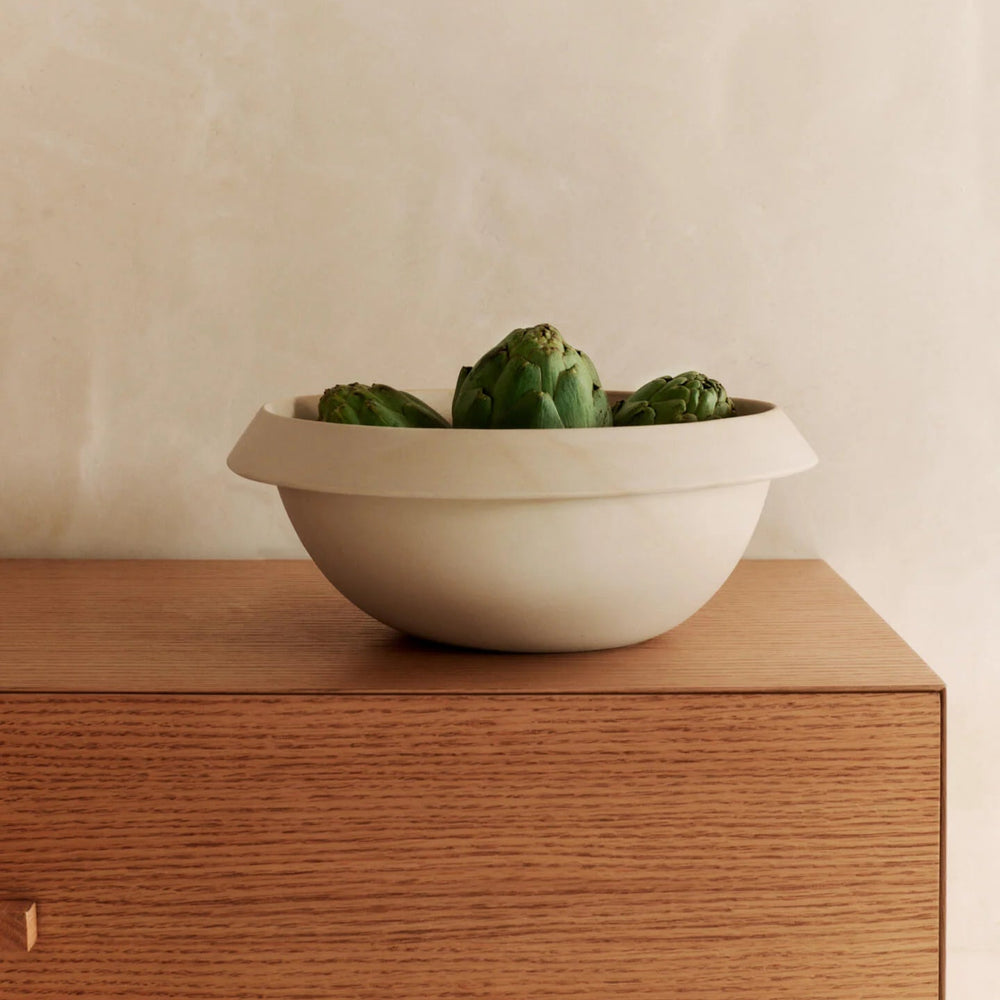 Erena Serving Bowl, Ø32, Cream by ferm LIVING, filled with limes