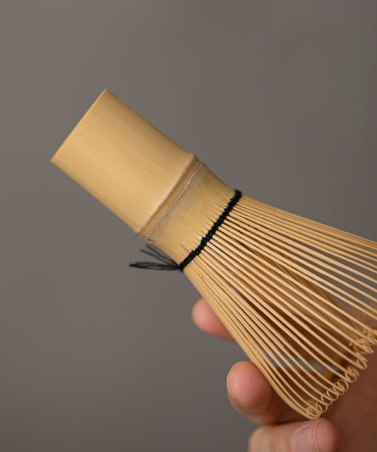 Handcrafted Matcha Whisk, Bamboo by Gohobi, held in hand