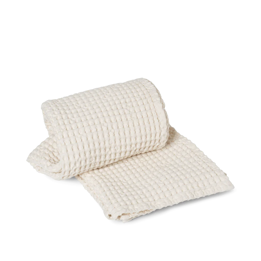 Organic Bath Towel, Off White by ferm LIVING, rolled