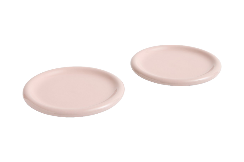  Barro Plate Set of Two, Ø24, Pink by HAY 