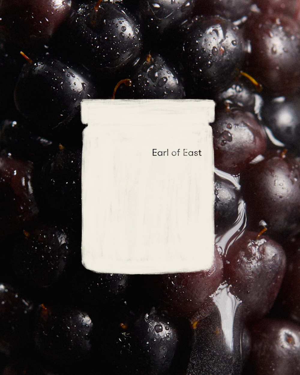 Jardin de la Lune Scented Candle, 170ml by Earl of East, against dark grapes