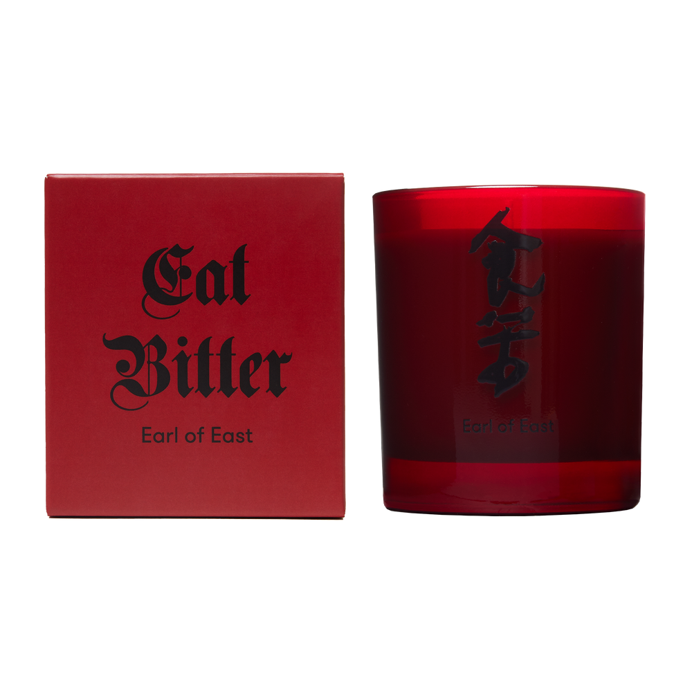 Bone Broth Scented Candle by Eat Bitter, with its red box