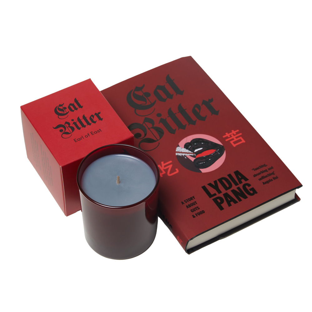 Eat Bitter Book & Bone Broth Candle Set by Earl of East, book and candle together