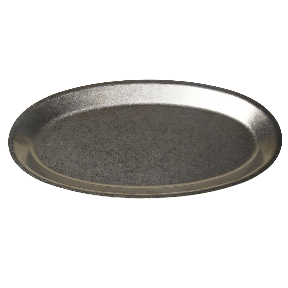Large Oval Serving Dish, Vintage Stainless Steel by Earl of East