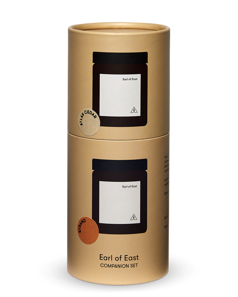  Grounding Candle Companion Set by Earl of East with Atlas Cedar and Strand 170ml scented candles 