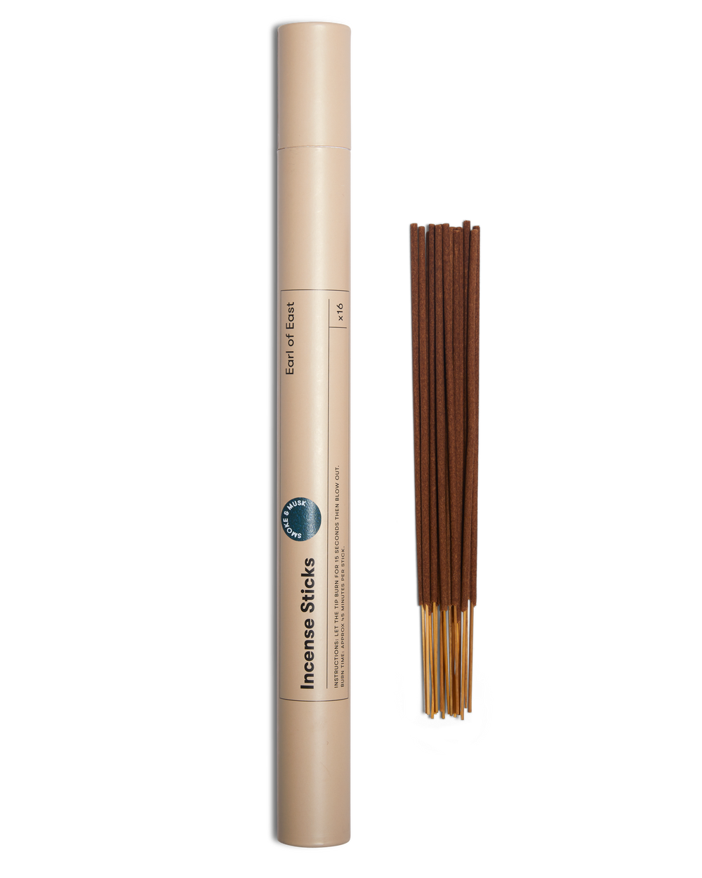 Smoke & Musk Incense Sticks by Earl of East, tube with sticks out