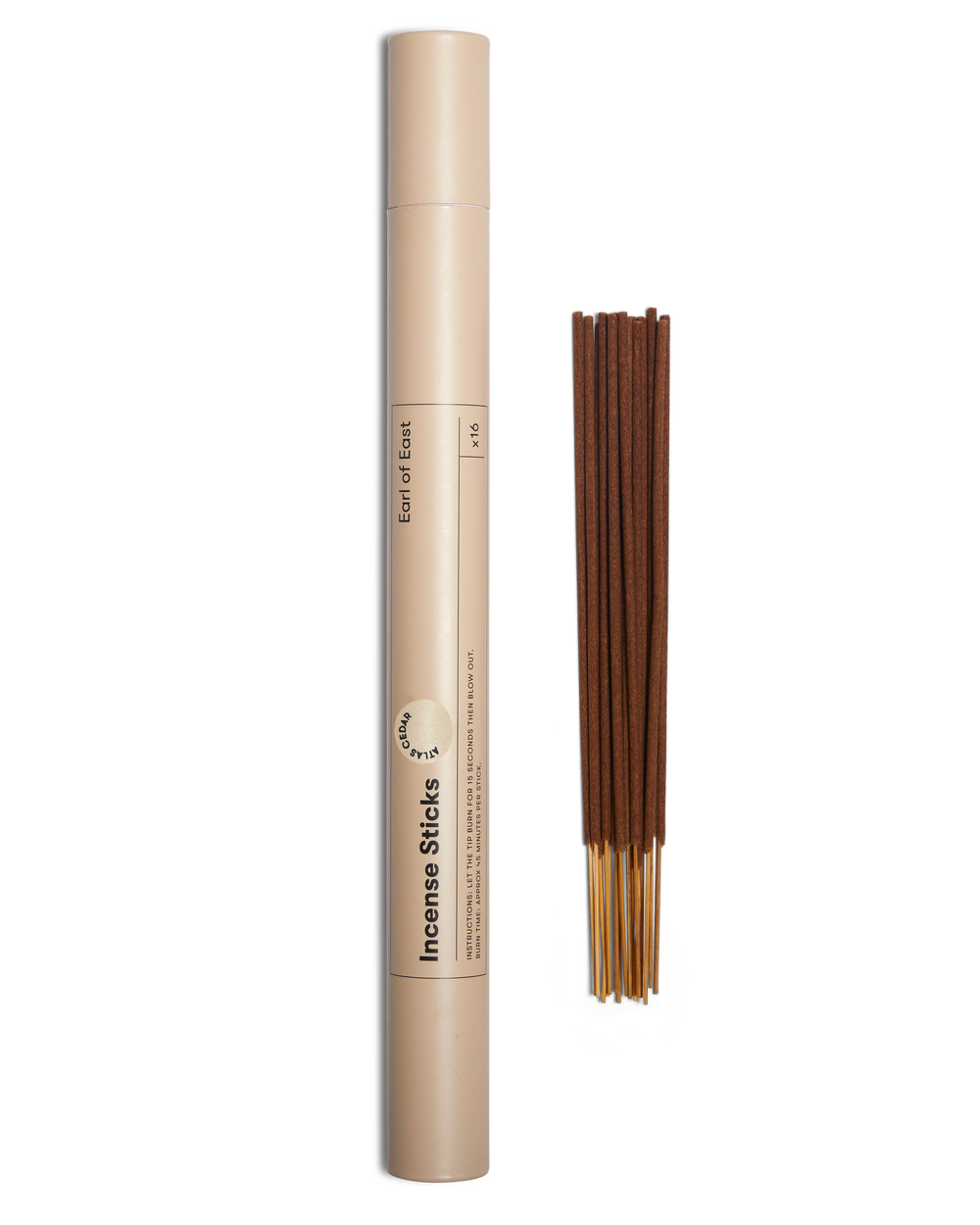 Atlas Cedar Incense Sticks by Earl of East, tube with sticks out