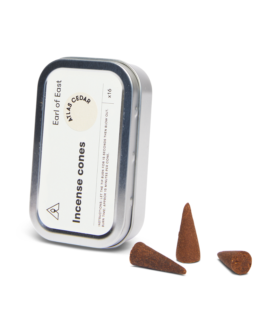 Atlas Cedar Incense Cones by Earl of East in recyclable aluminium tin