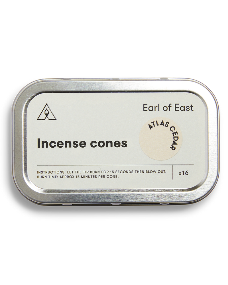  Atlas Cedar Incense Cones by Earl of East in recyclable aluminium tin 