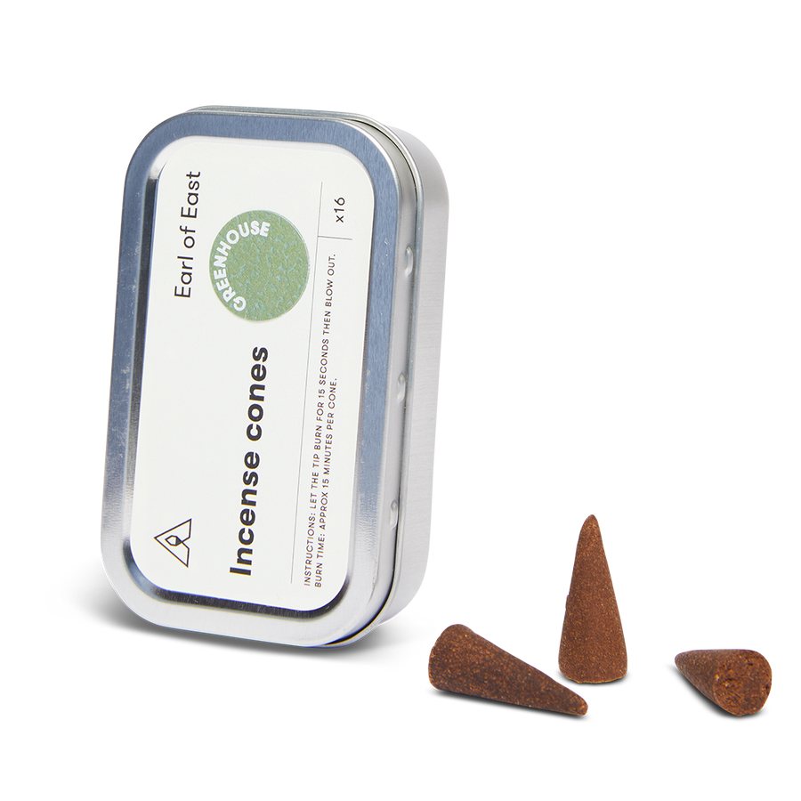 Greenhouse Incense Cones by Earl of East in recyclable aluminium tin