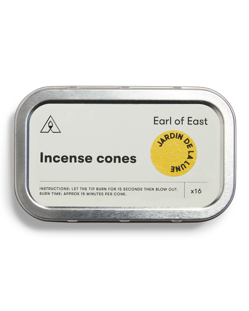Jardin de la Lune Incense Cones by Earl of East in recyclable aluminium tin