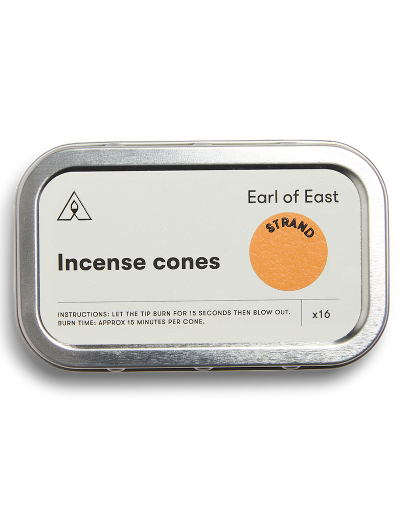  Strand Incense Cones by Earl of East in recyclable aluminium tin 