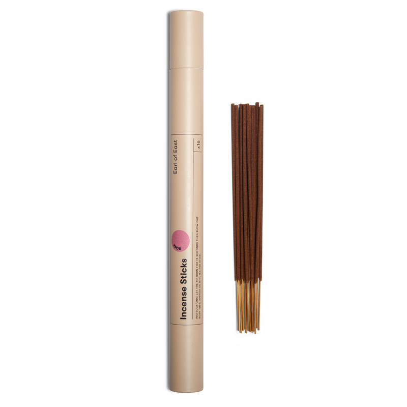  Incense Sticks, Rose by Earl of East, tube with sticks out 
