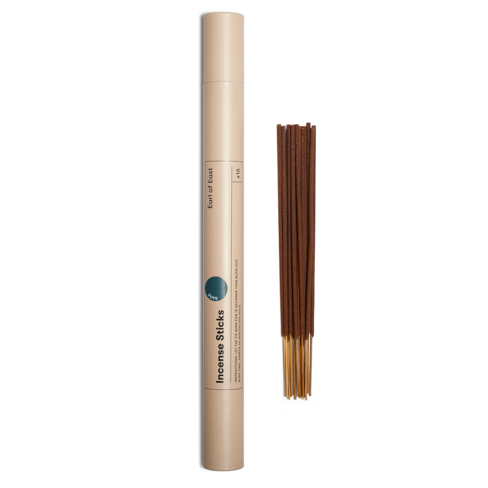 Incense Sticks, Sage by Earl of East, tube with sticks out