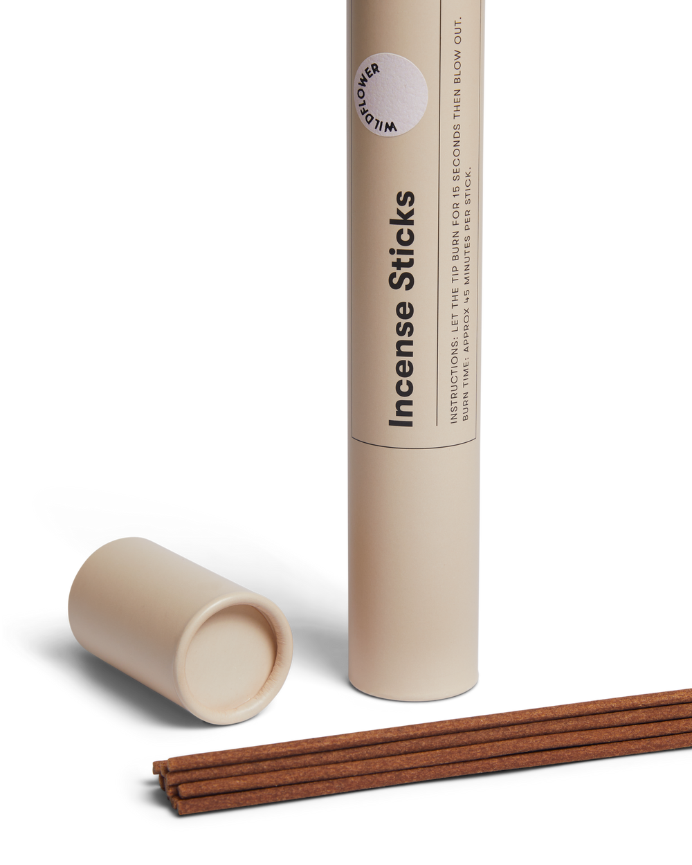 Wildflower Incense Sticks by Earl of East, tube with sticks out