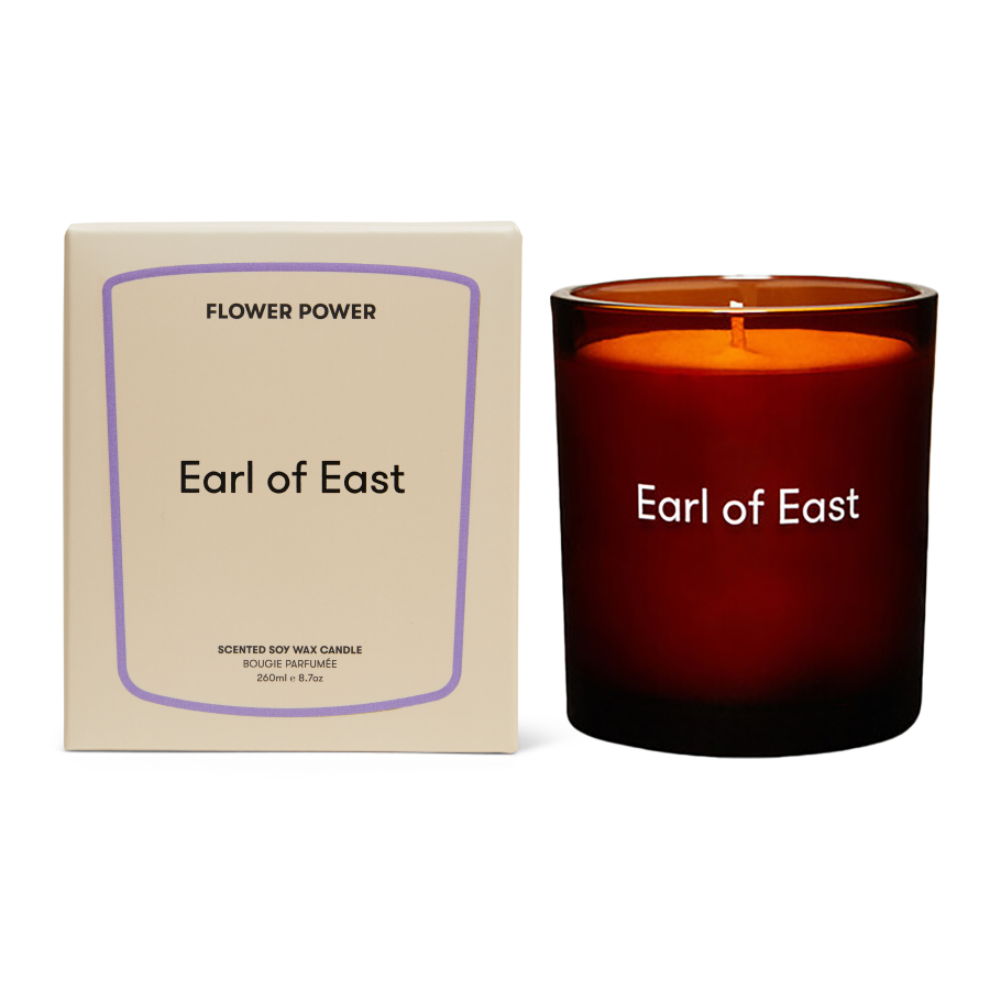 Flower Power, Soy Wax Candle, 260ml [9.1oz] by Earl of East, with its box