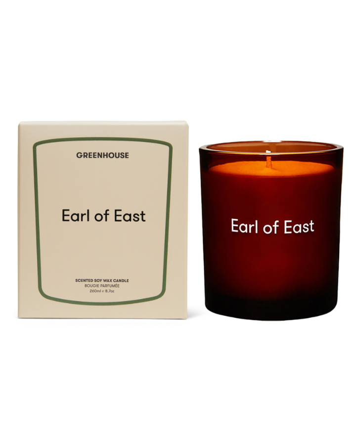 Greenhouse Scented Candle 260ml by Earl of East in amber glass vessel