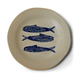 Madam Stoltz | Fish Stoneware Lunch Plate - Off-White