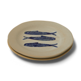 Madam Stoltz | Fish Stoneware Lunch Plate - Off-White