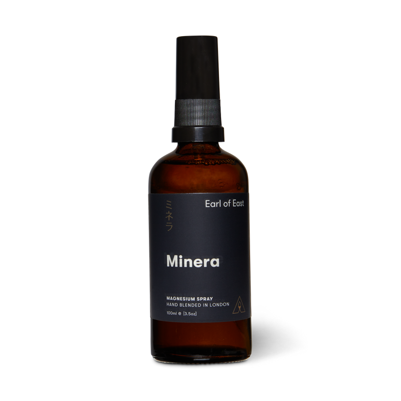  Minera Magnesium Spray 100ml by Earl of East in amber glass spray bottle 