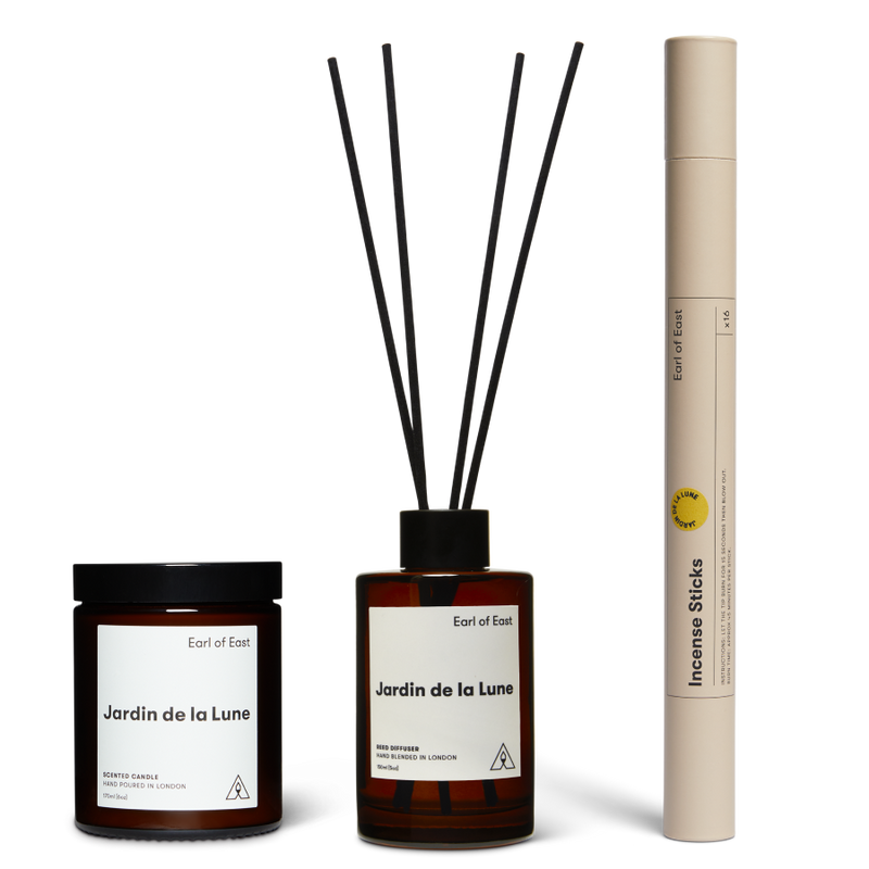  Jardin de la Lune Scent Layering Set by Earl of East, with candle and incense sticks 