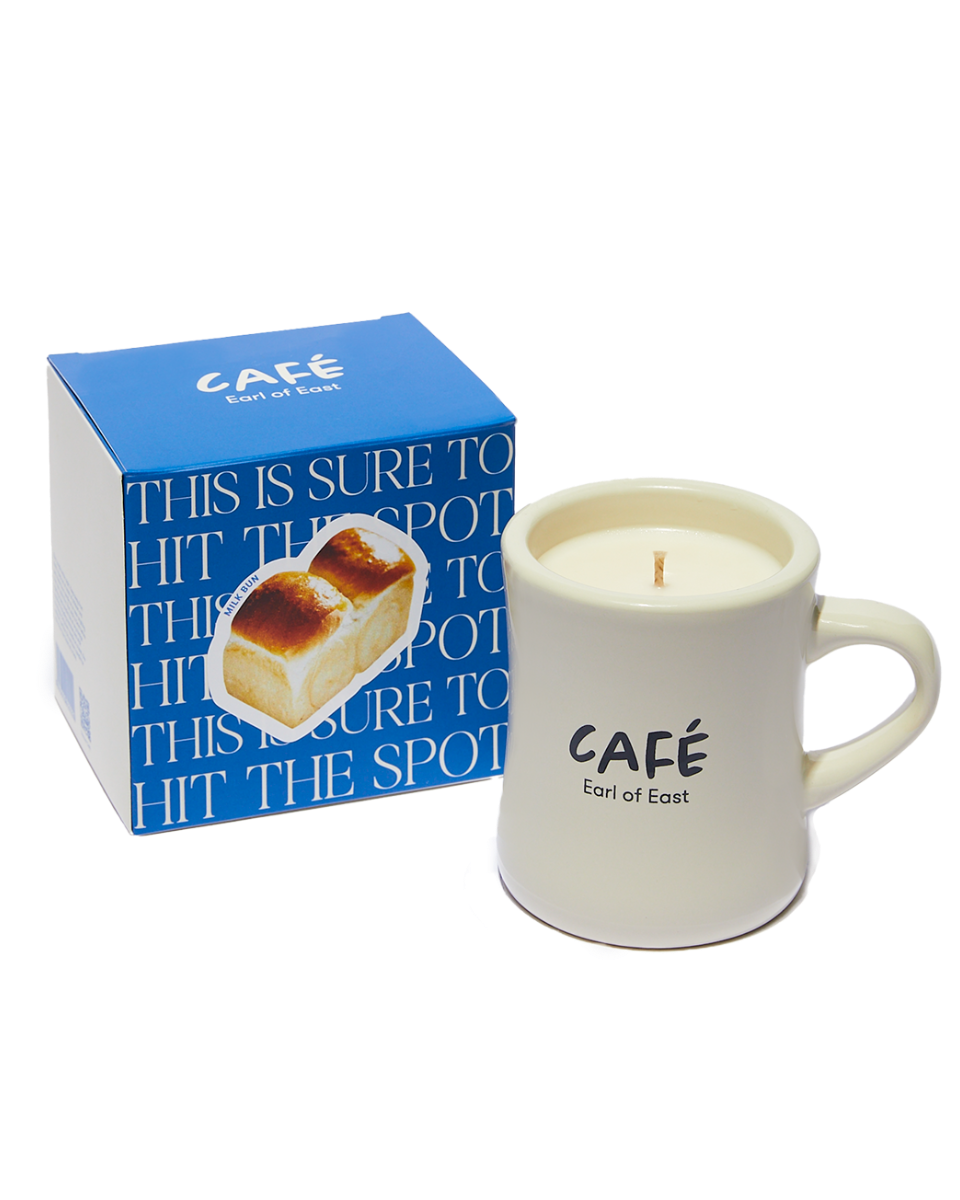 Milk Bun bakery scented candle in reusable ceramic mug by Earl of East