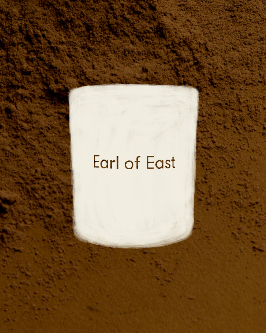 Atlas Cedar Scented Candle, 260ml by Earl of East, on brown earth