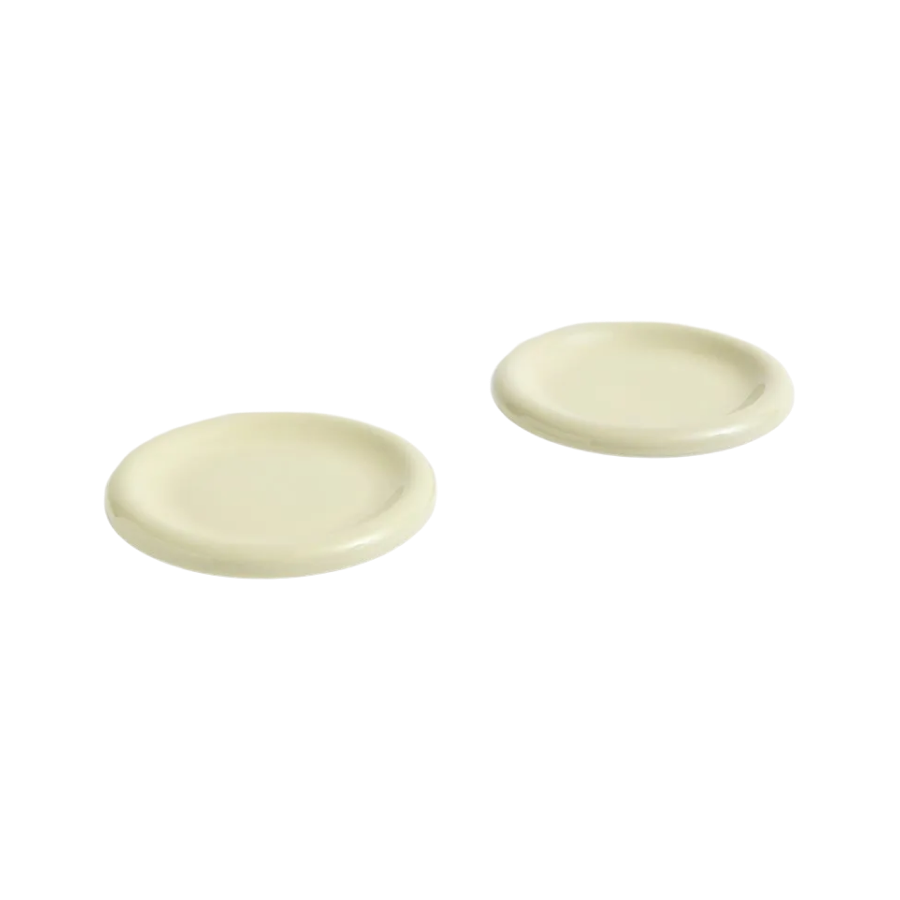 Barro Plate Set of Two, Ø18, Pistachio by HAY