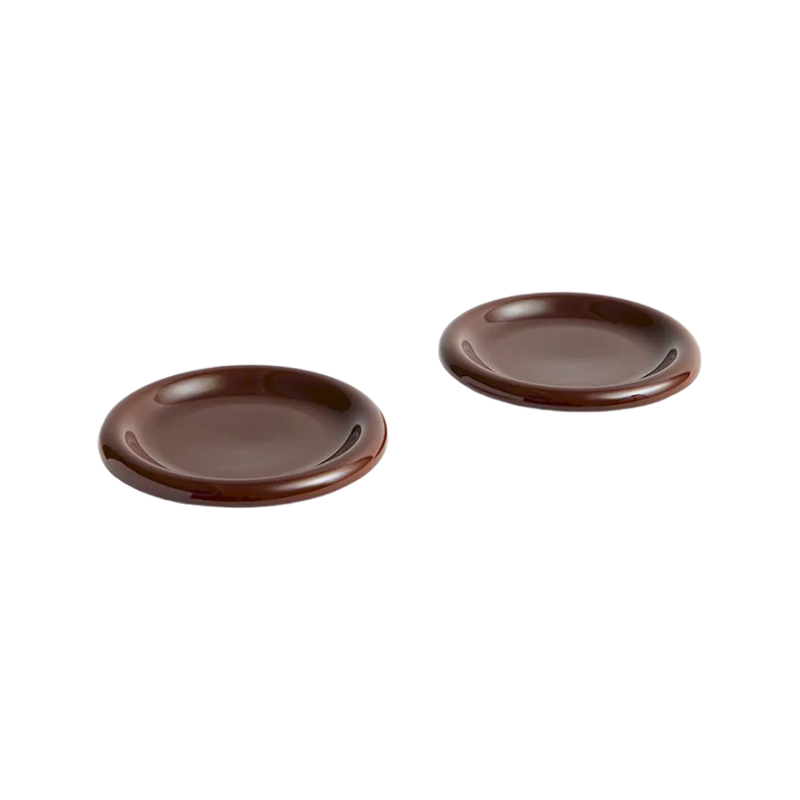  Barro Plate Set of Two, Ø18, Burgundy by HAY 