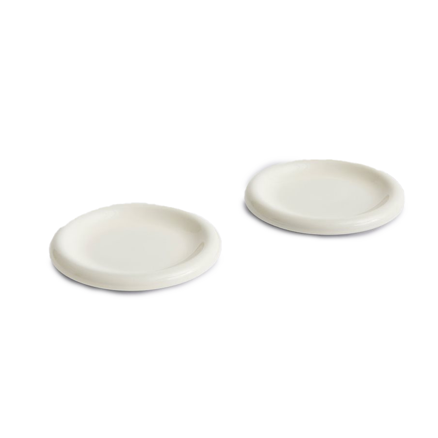Barro Plate Set of Two, Ø18, Off-White by HAY