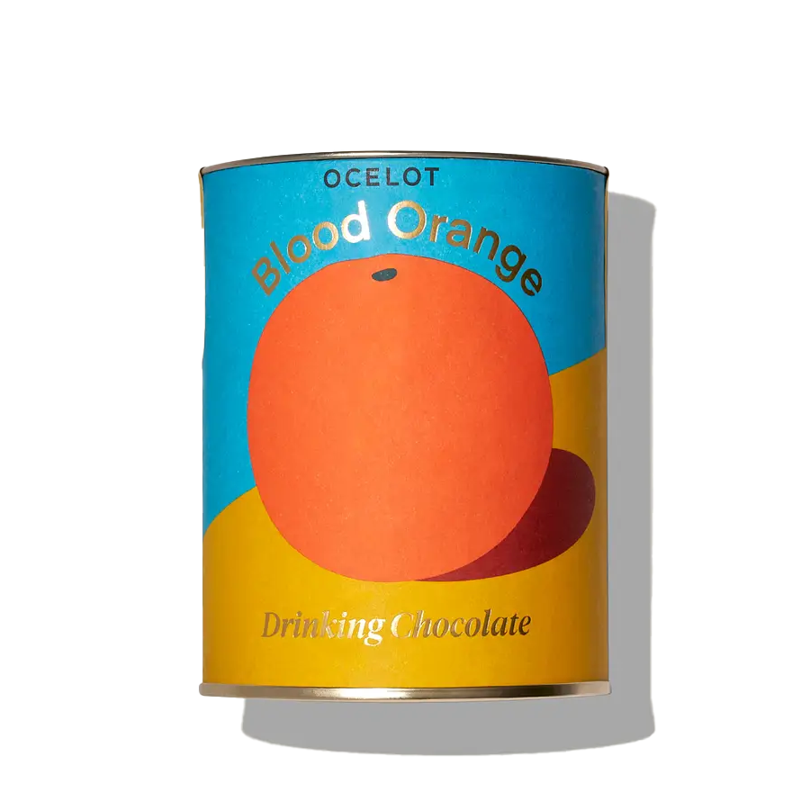 Blood Orange Drinking Choc, Organic Dark Choc Flakes, 200g by Ocelot Chocolate