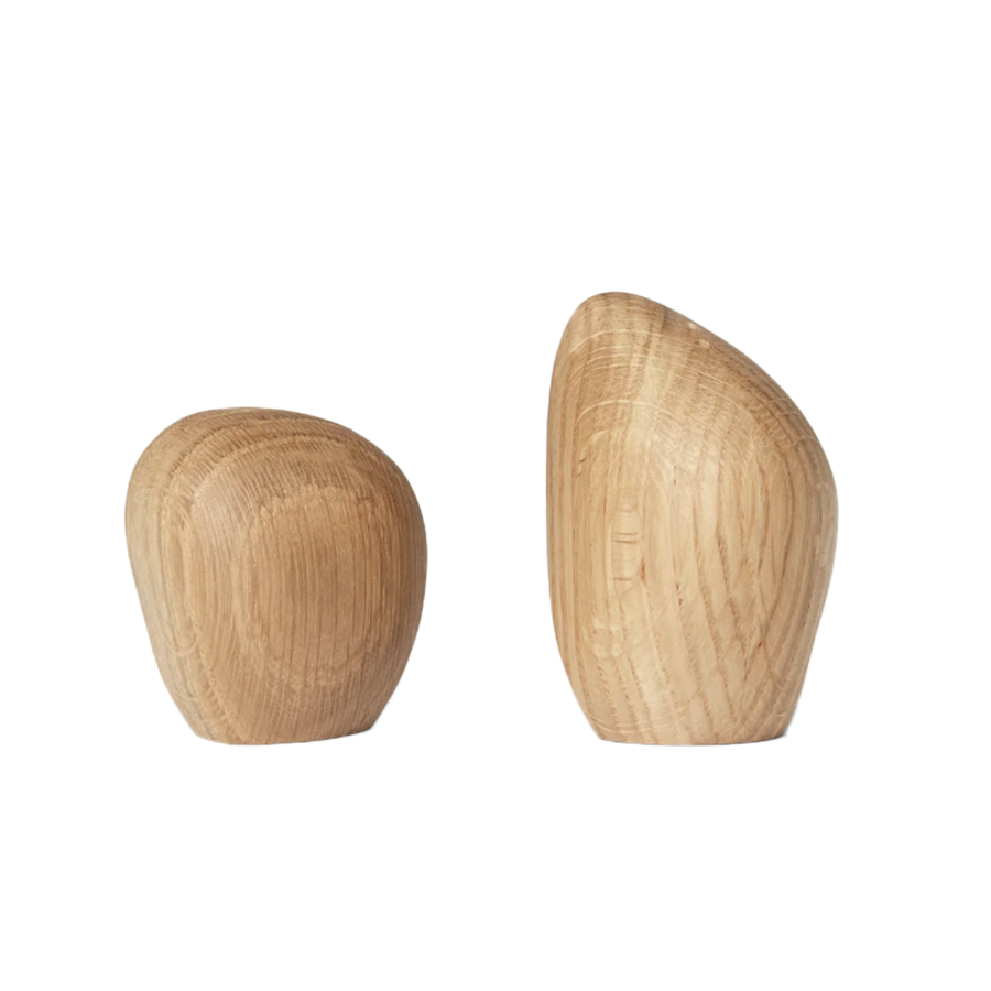 Cairn Salt and Pepper Shakers, Set of 2, Light Wood by ferm LIVING