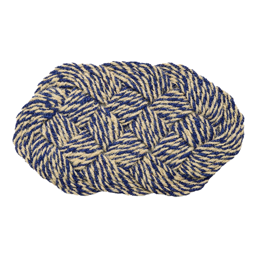 Coco Swirl Door Mat, Blue & Off-White by HAY