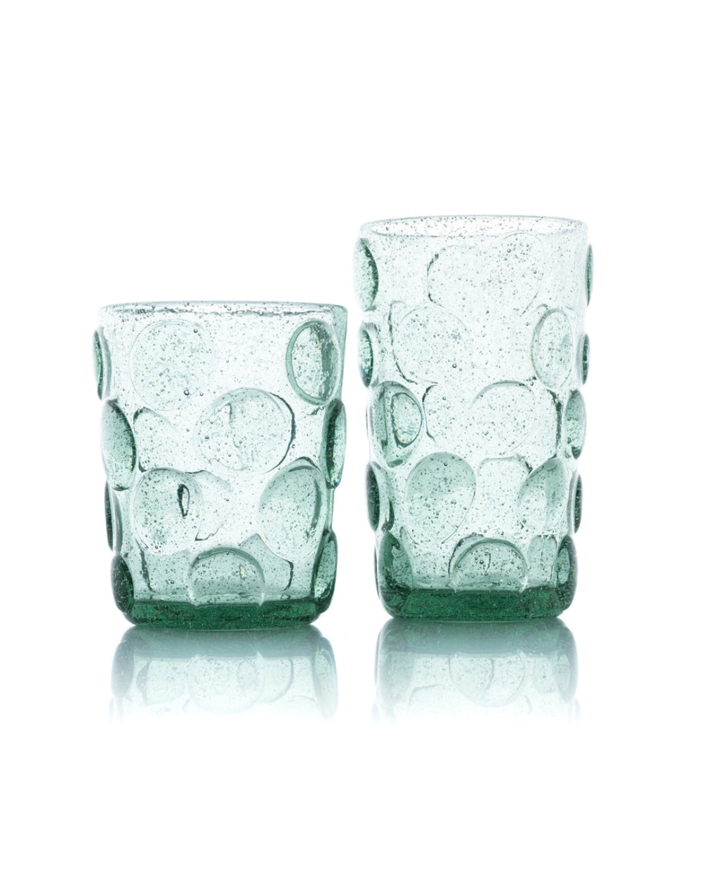 Frosted Dot Water Glass - Aqua