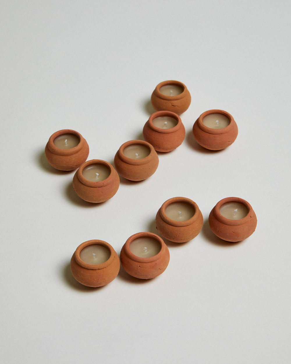 Handmade Terracotta Beeswax Tea Lights, Box of 10 by Dalit Goods Co