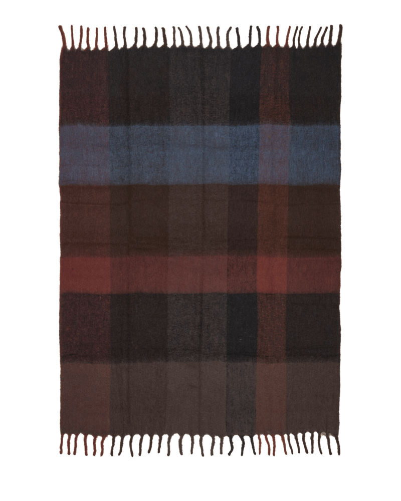  Ferm Living Blur mohair blanket in dark tones 
