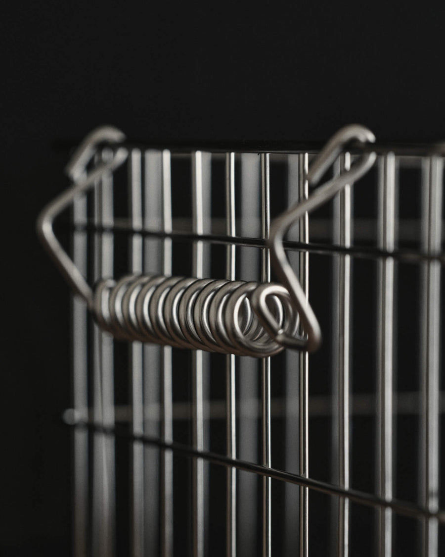 Cala Stackable Baskets, Set of 2, Stainless Steel by ferm LIVING, holding dish cloths