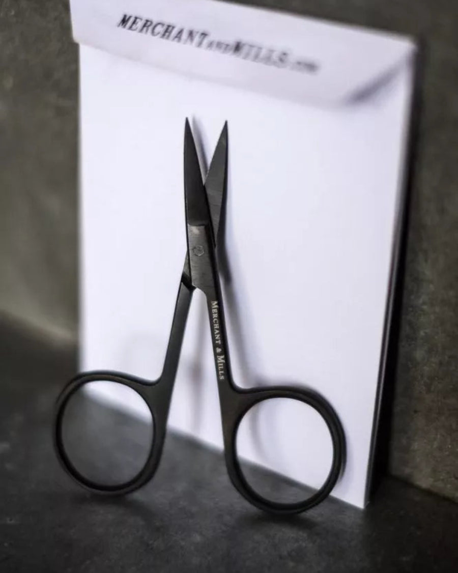 Wide Bow Scissors by Merchant and Mills, on its packaging