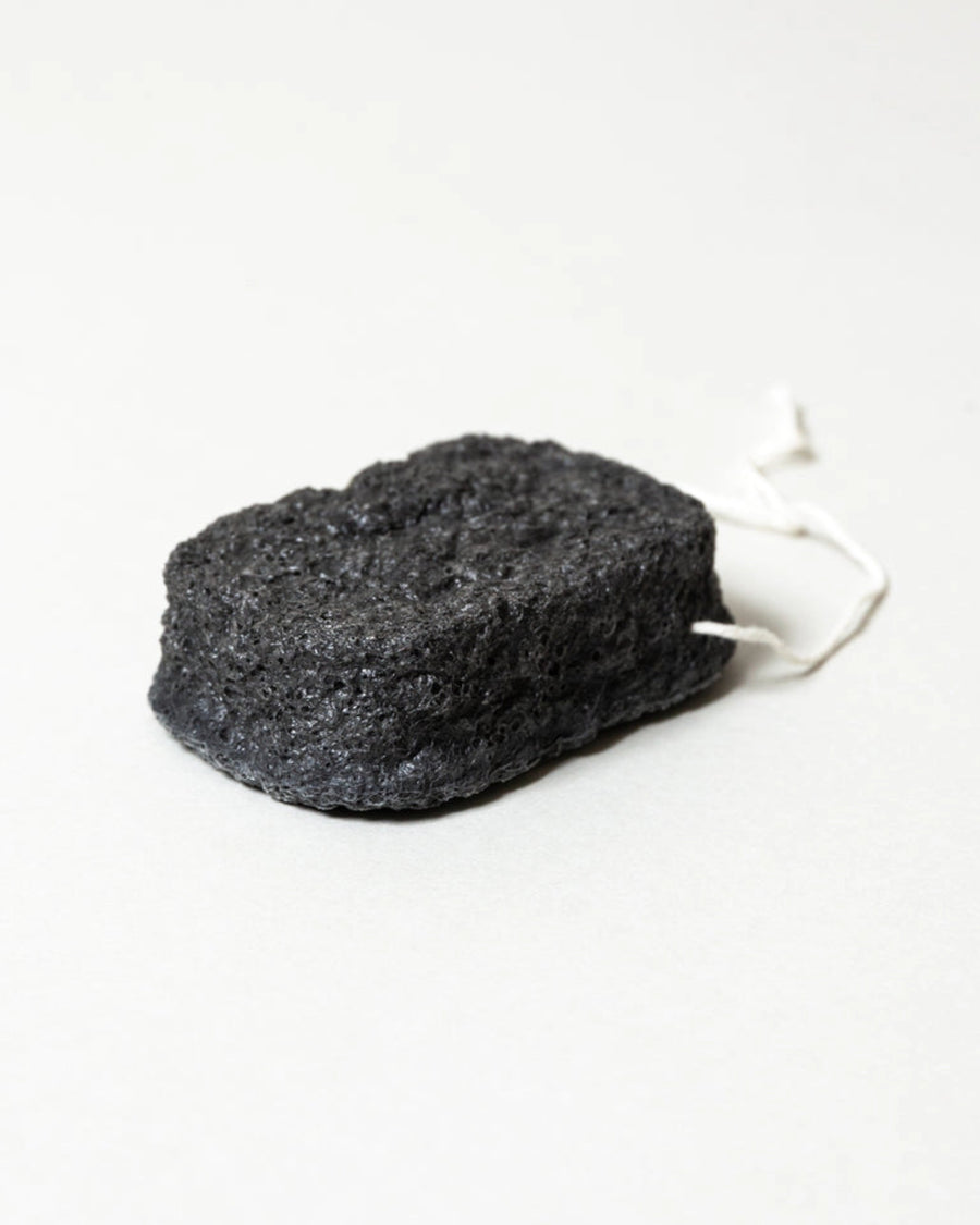 Binchotan Charcoal Facial Puff by Morihata, on white