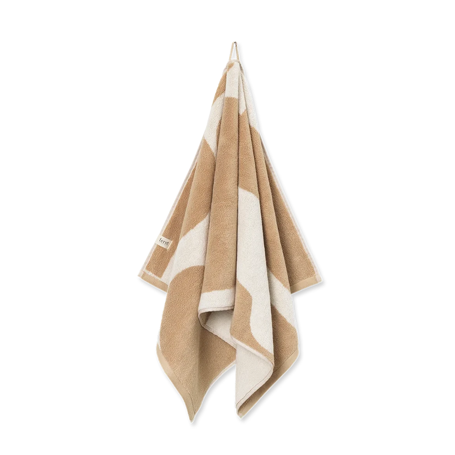 Ebb Hand Towel, Sand/Off-White by ferm LIVING