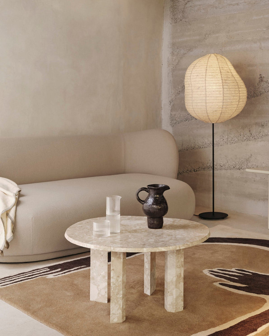 Doro Jug, Coffee by ferm LIVING, on a coffee table in a living room